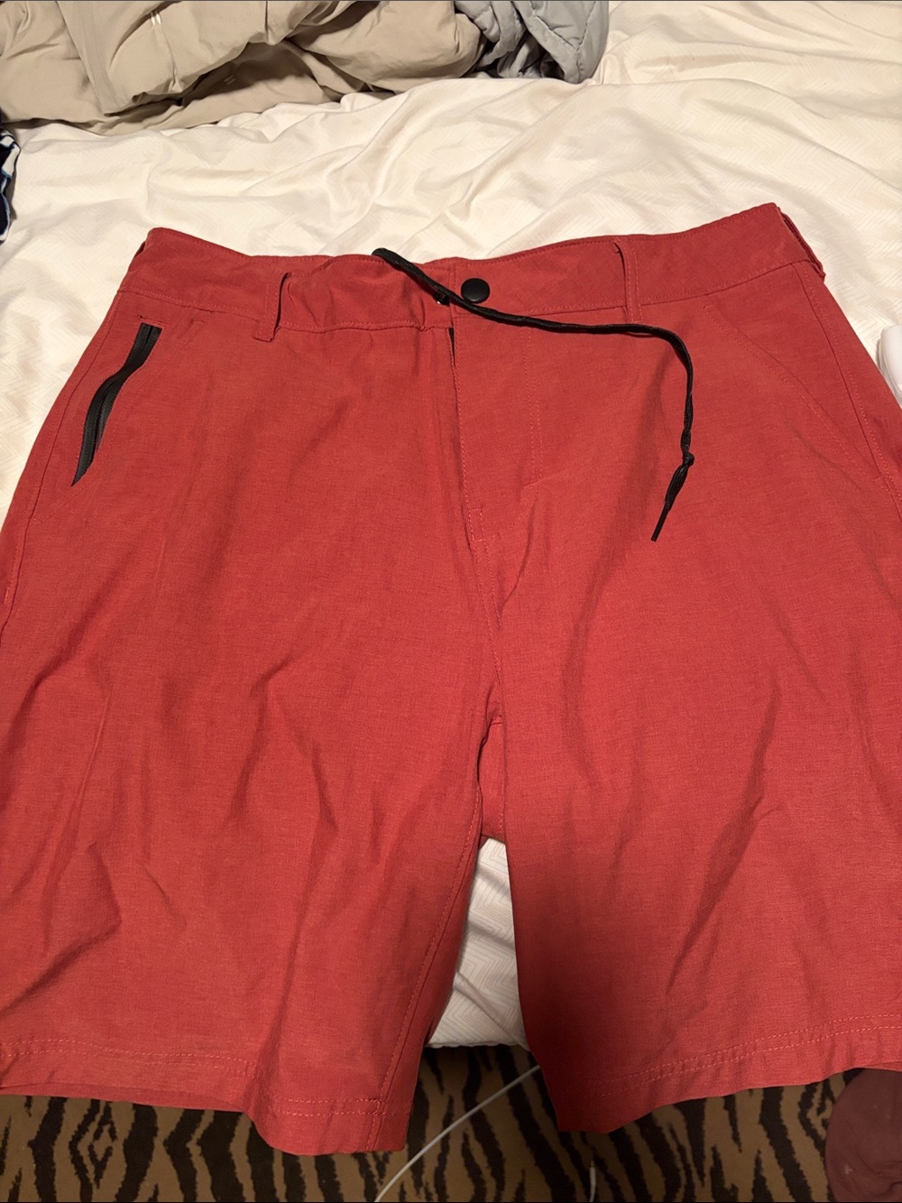 Men's Aeropostale Casual Drawstring Shorts in Brick Red - 32